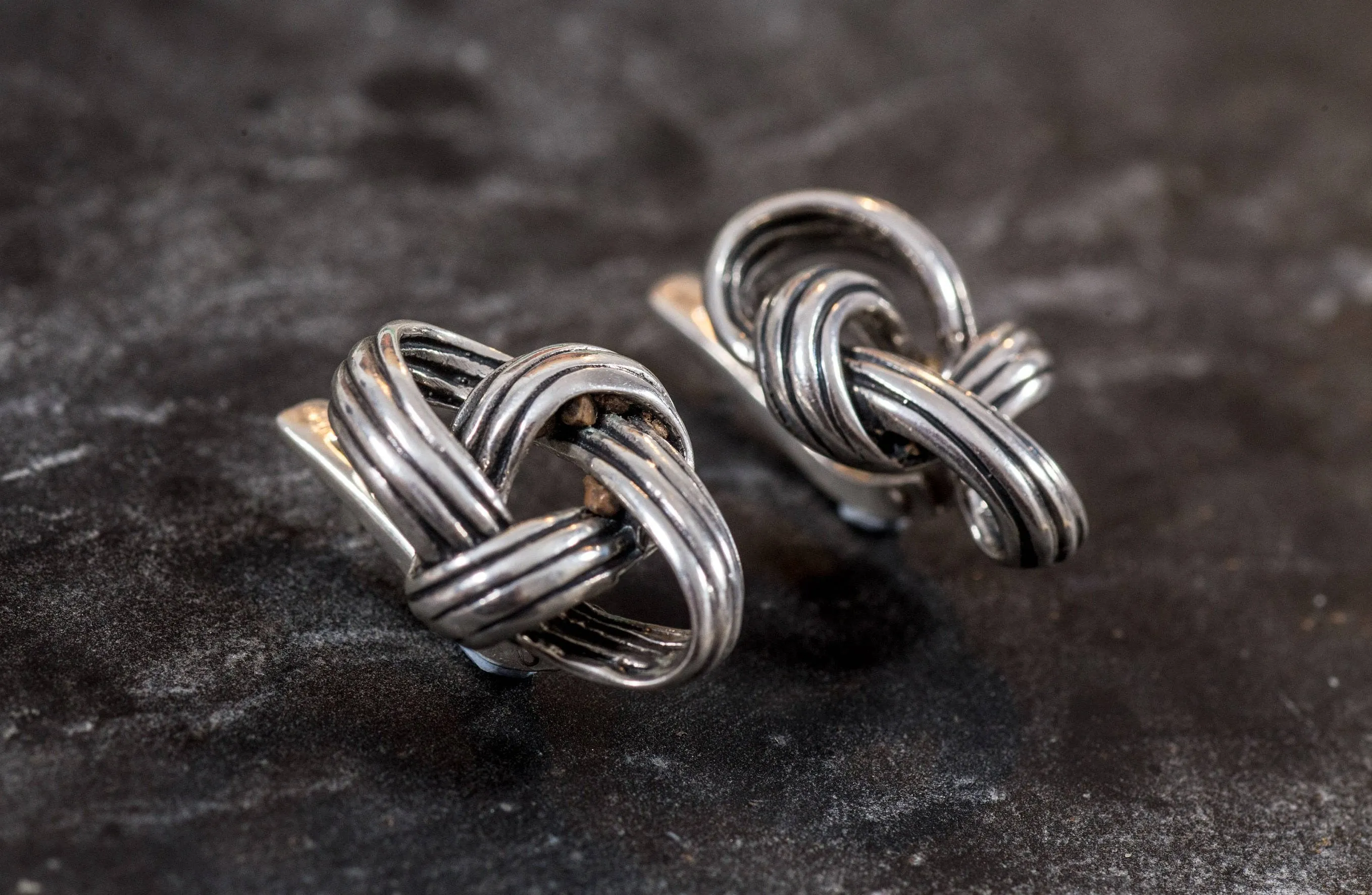 Silver Knot Earrings - Infinity Earrings - Knot Studs