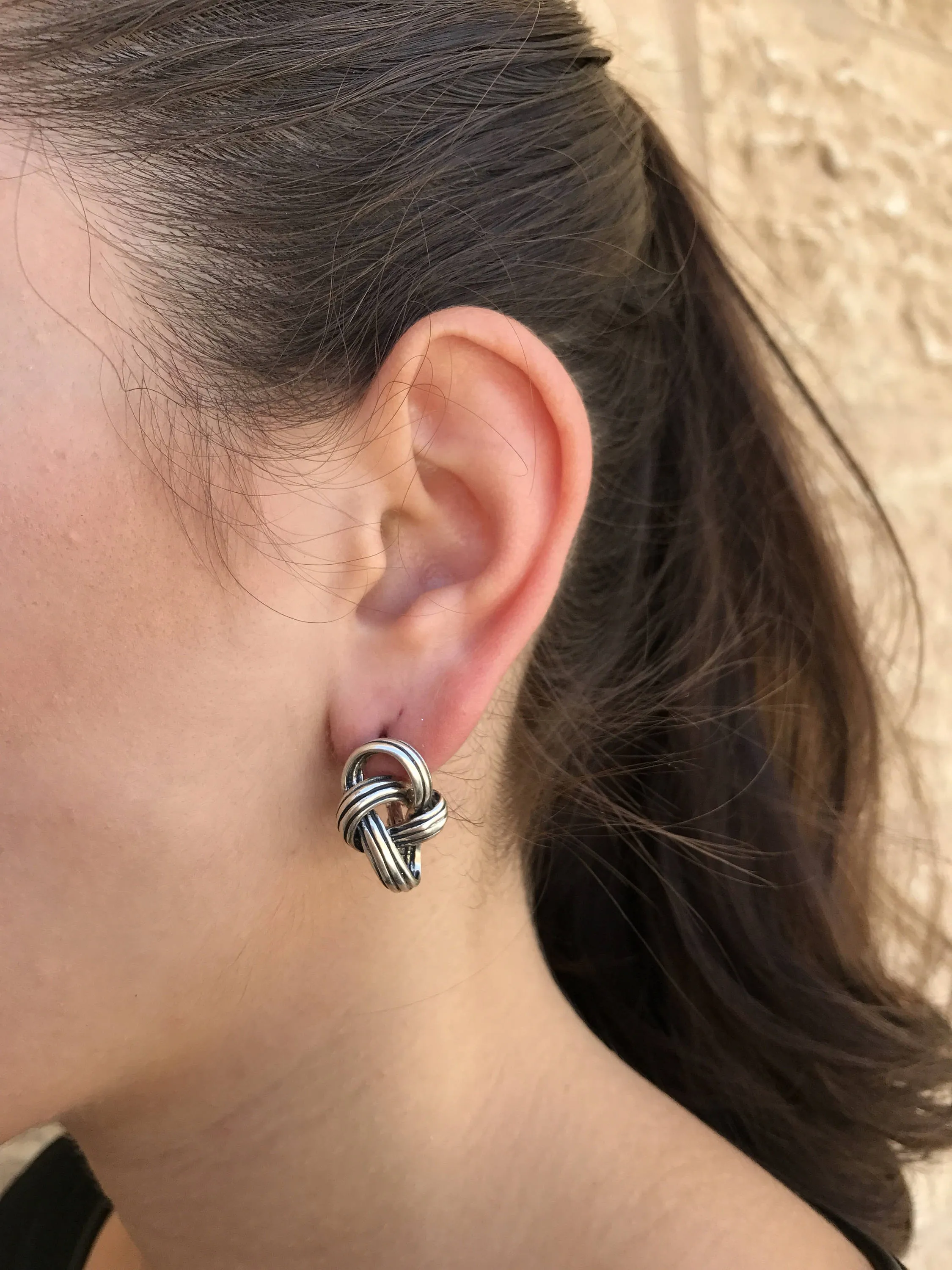 Silver Knot Earrings - Infinity Earrings - Knot Studs