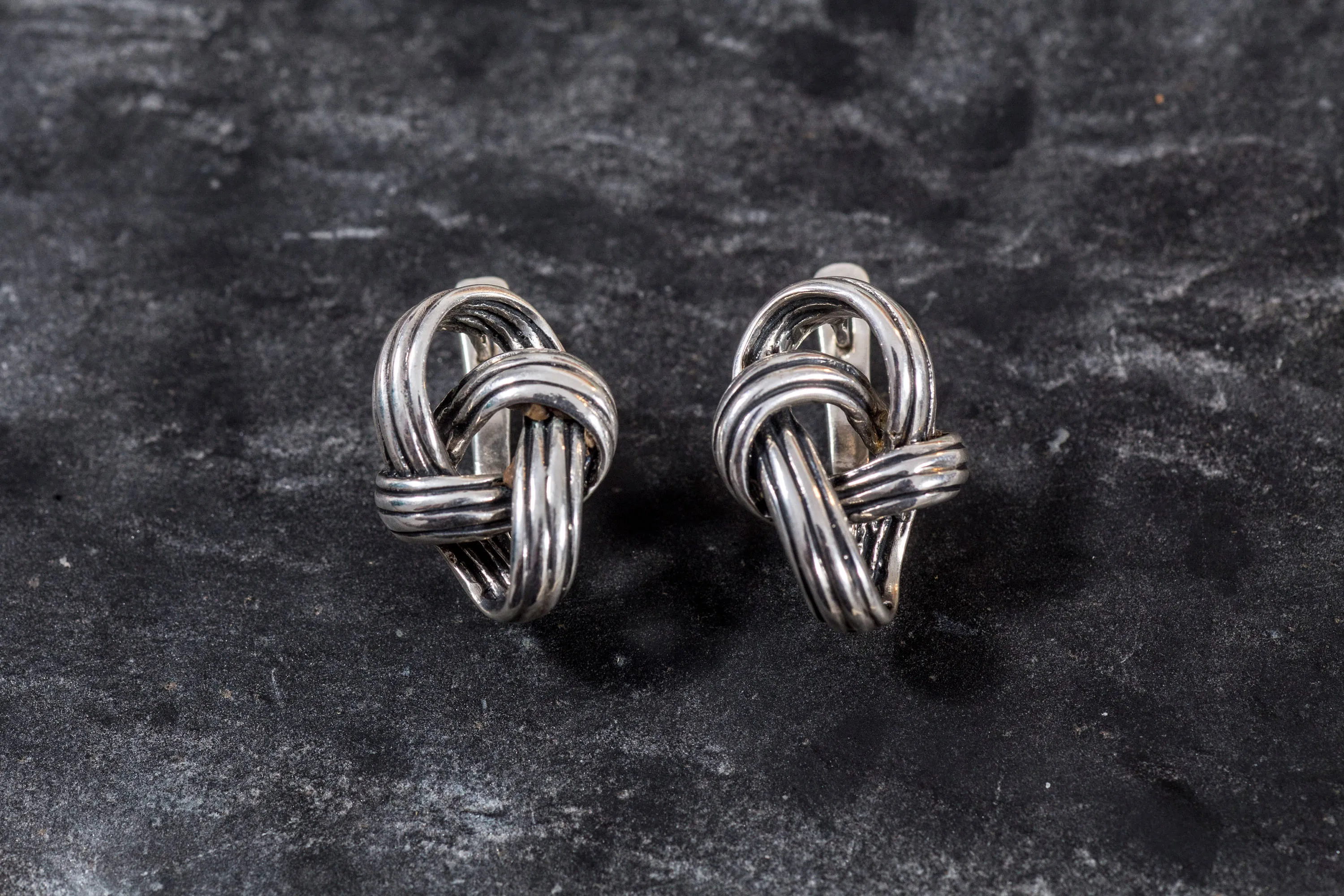 Silver Knot Earrings - Infinity Earrings - Knot Studs