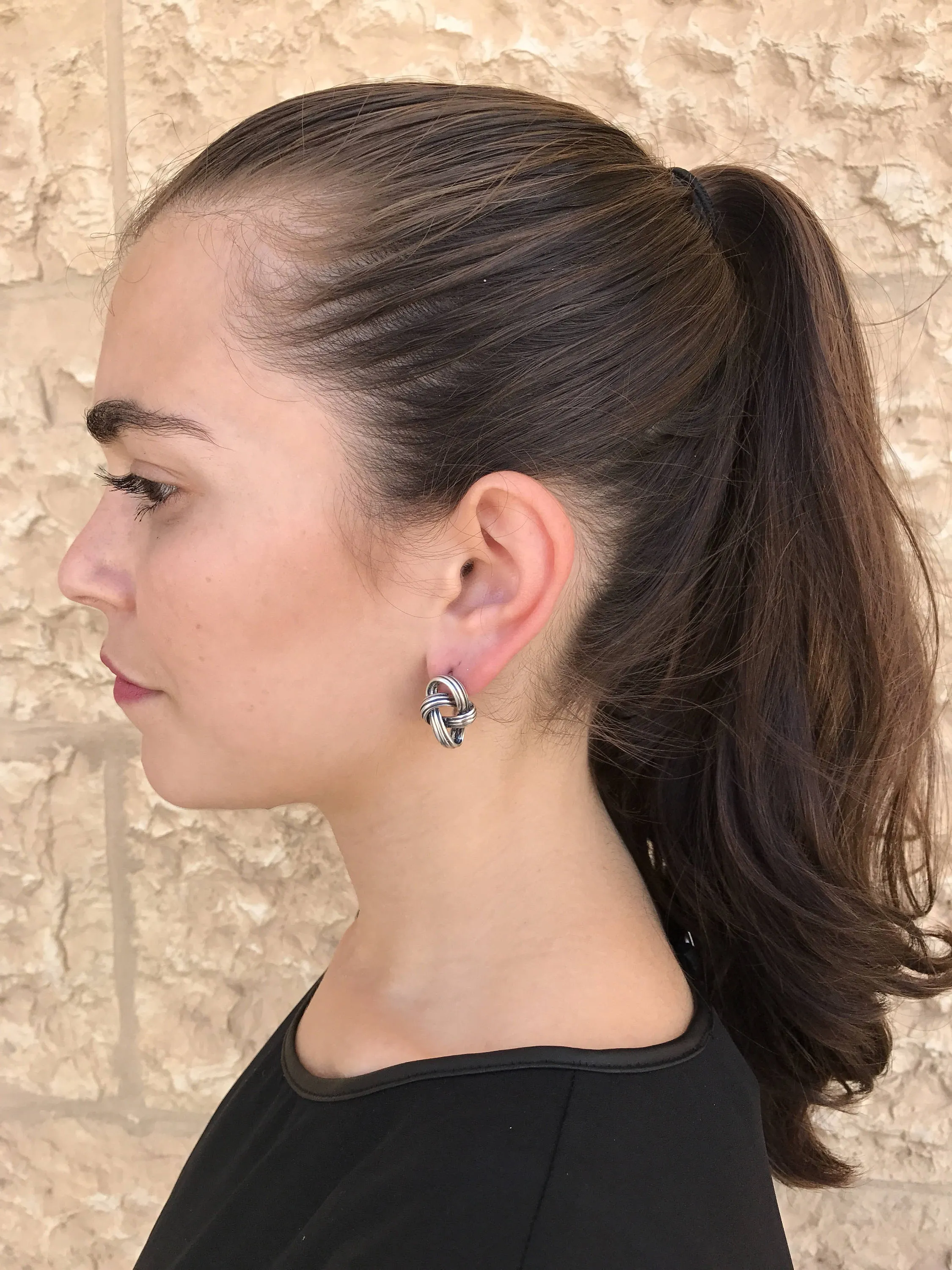Silver Knot Earrings - Infinity Earrings - Knot Studs