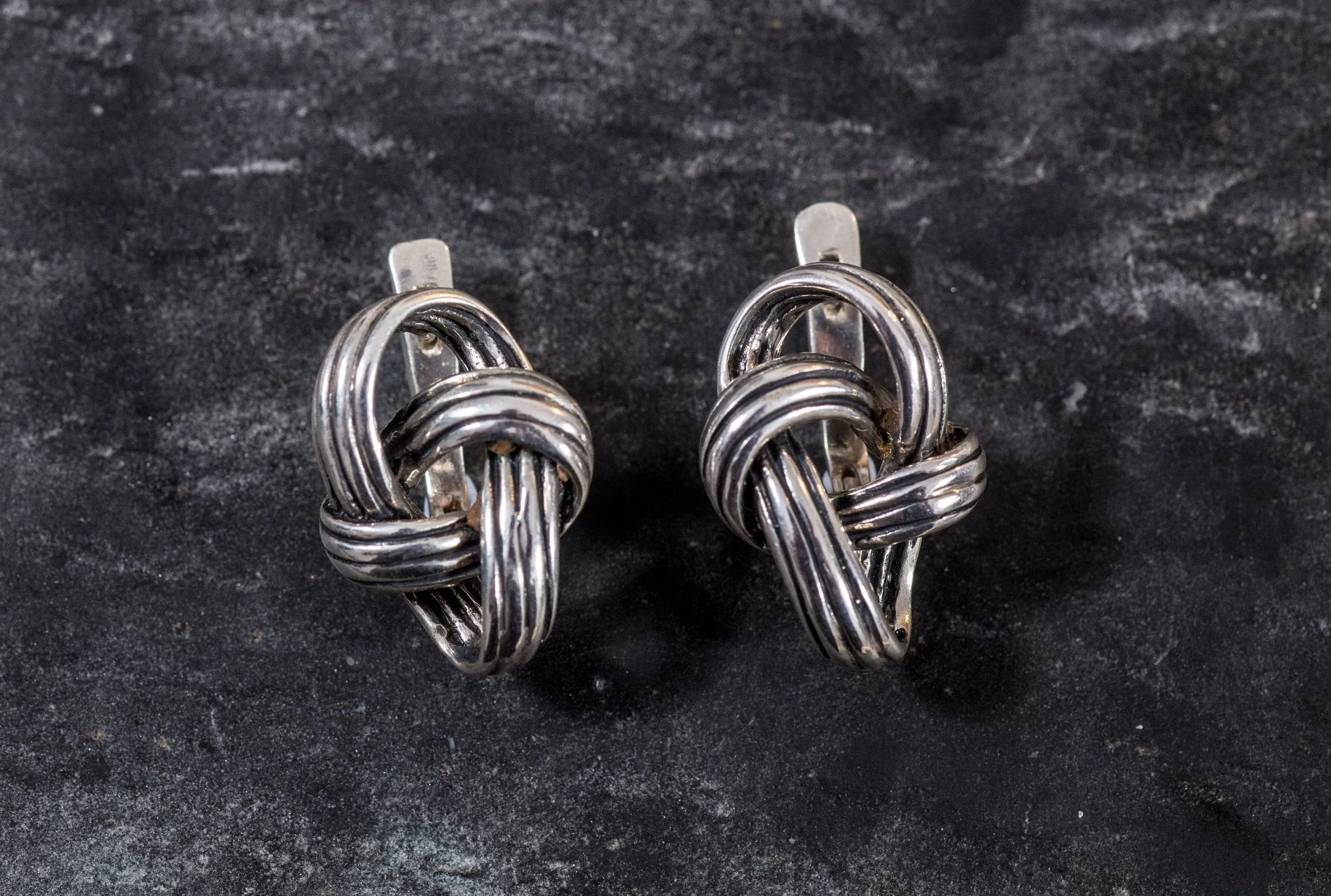Silver Knot Earrings - Infinity Earrings - Knot Studs