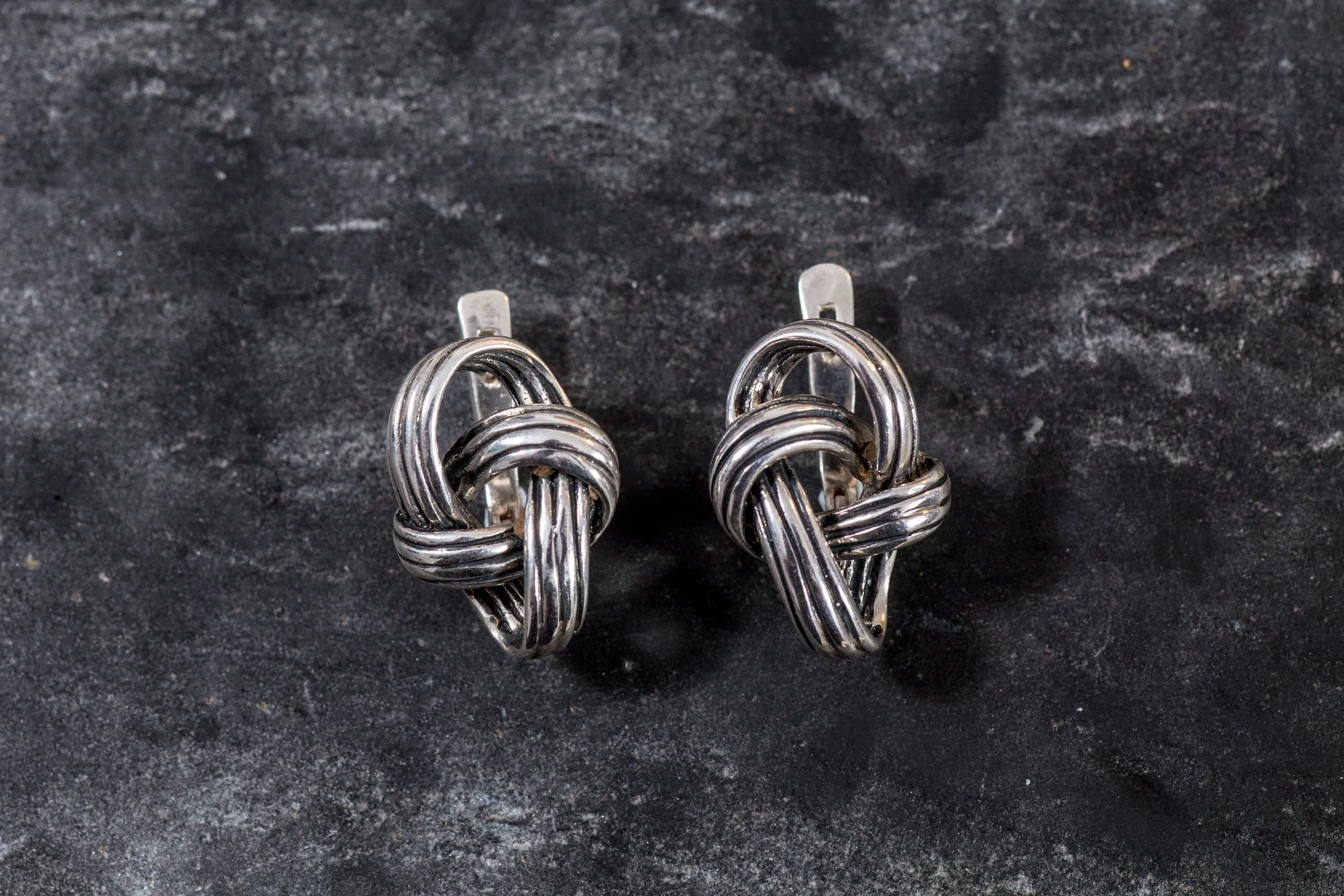 Silver Knot Earrings - Infinity Earrings - Knot Studs