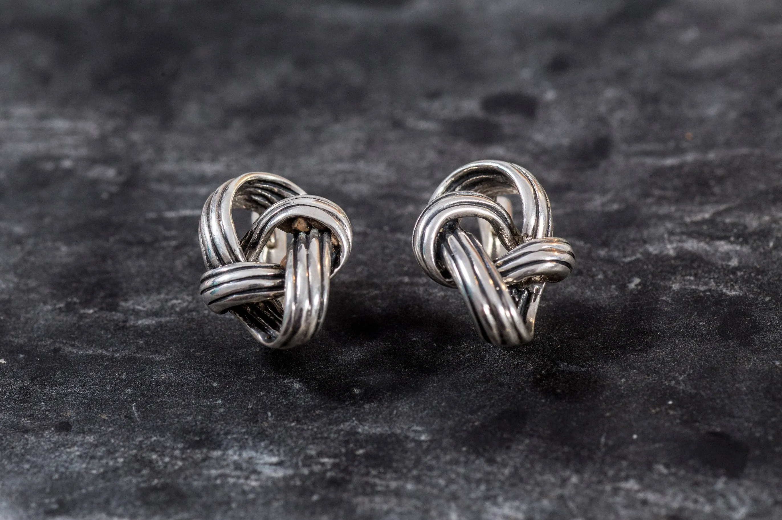 Silver Knot Earrings - Infinity Earrings - Knot Studs