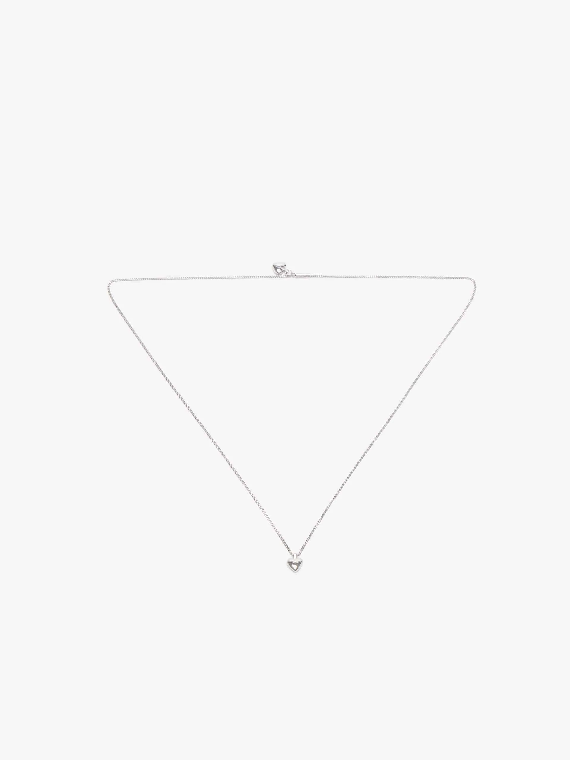 Silver Tone Heart Pendant Necklace