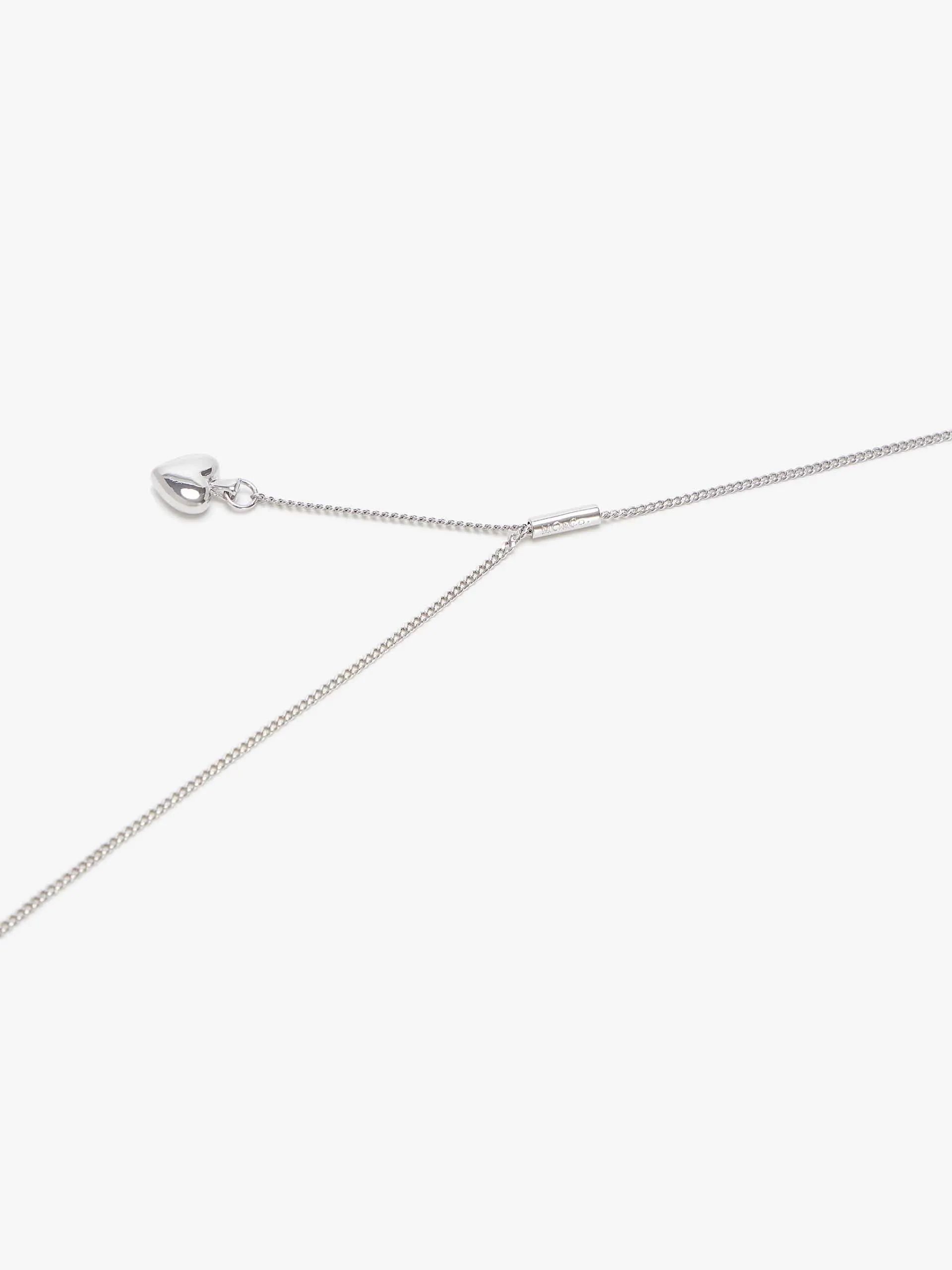 Silver Tone Heart Pendant Necklace