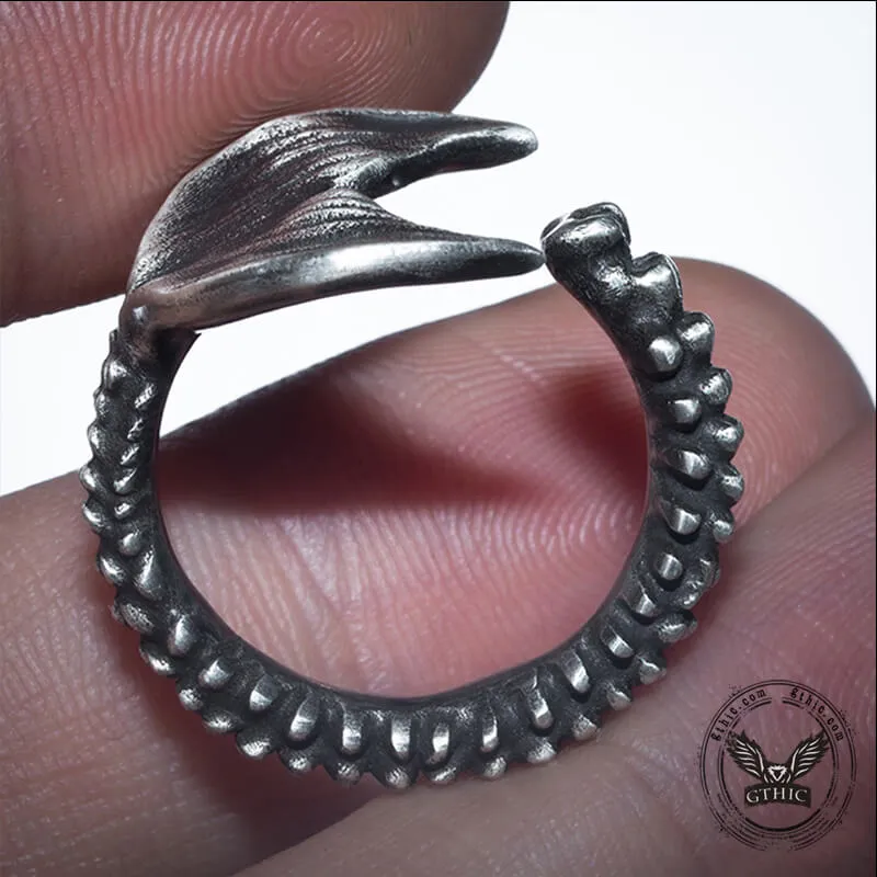 Simple Fishtail Sterling Silver Open Ring