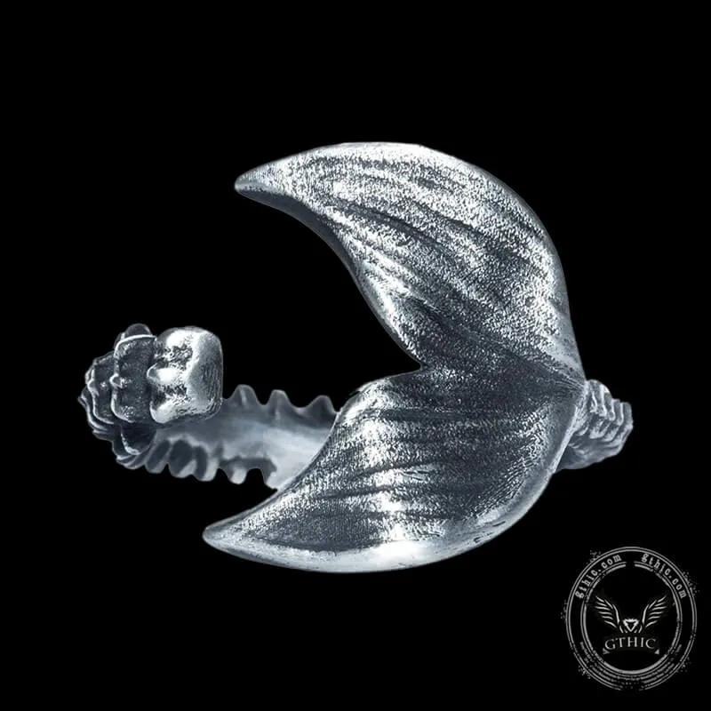Simple Fishtail Sterling Silver Open Ring