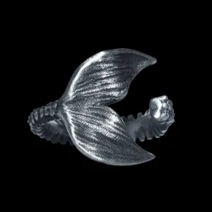 Simple Fishtail Sterling Silver Open Ring