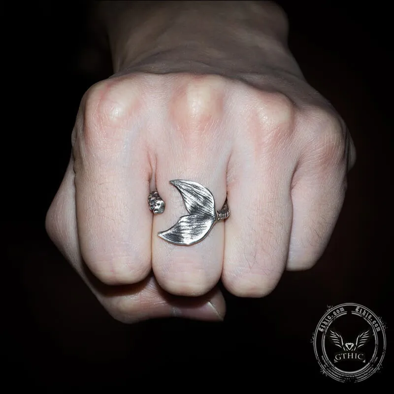 Simple Fishtail Sterling Silver Open Ring