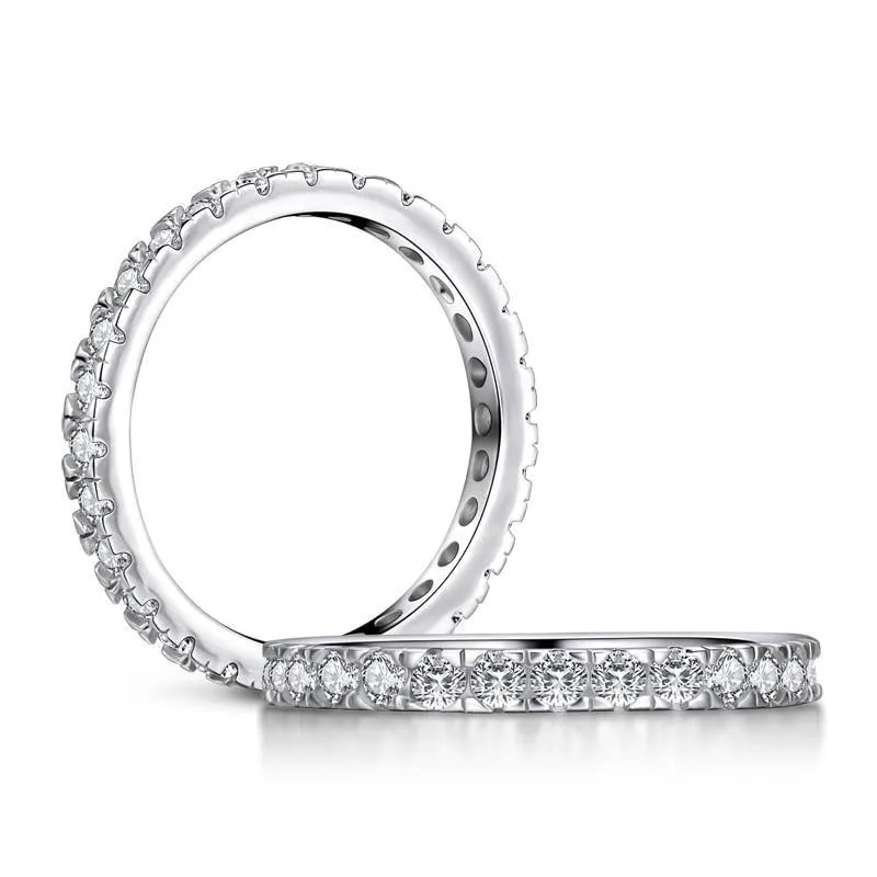 Simple Geometric Stackable Simulated Diamond Engagement Ring