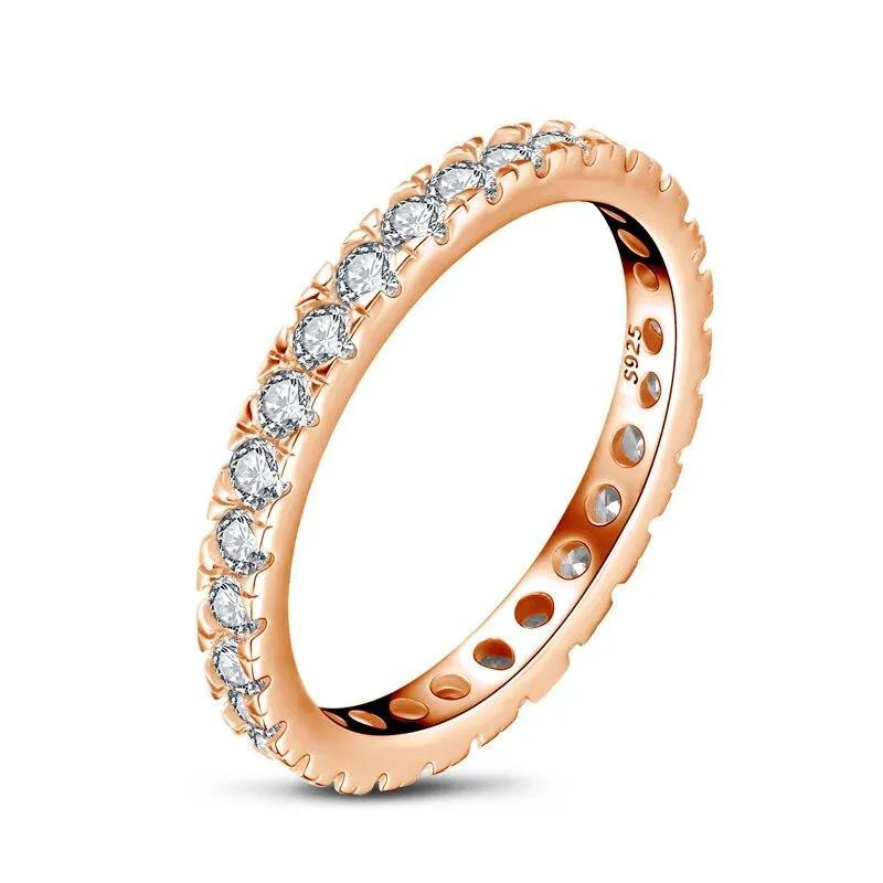 Simple Geometric Stackable Simulated Diamond Engagement Ring