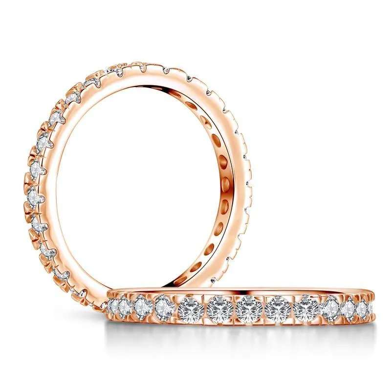 Simple Geometric Stackable Simulated Diamond Engagement Ring