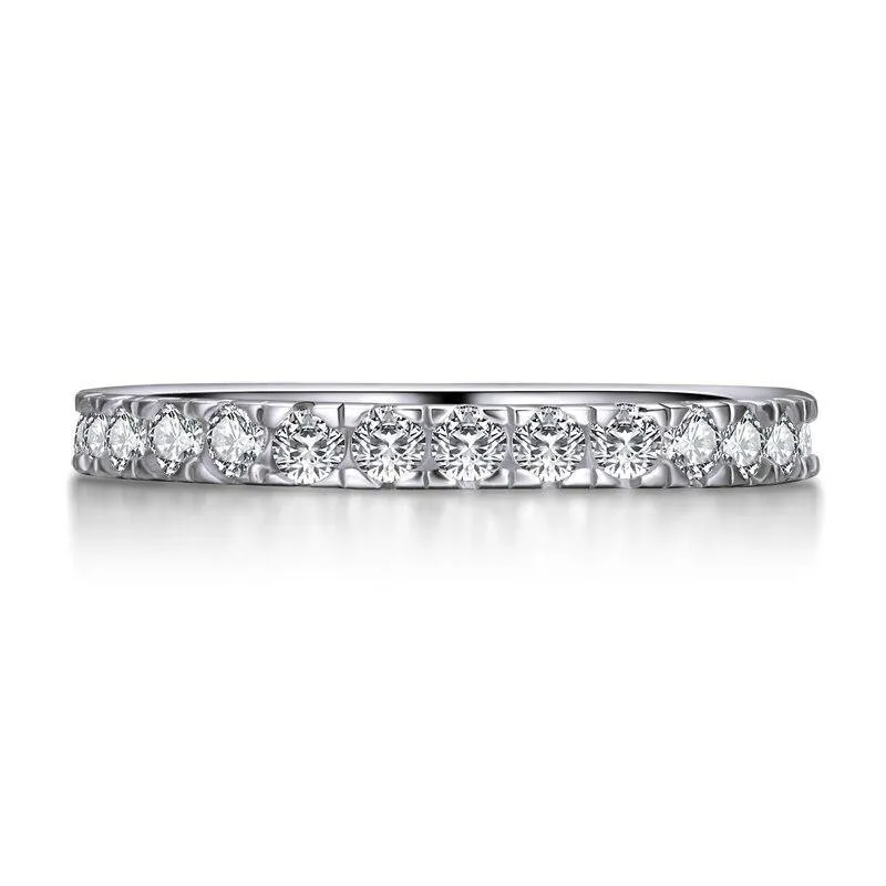 Simple Geometric Stackable Simulated Diamond Engagement Ring