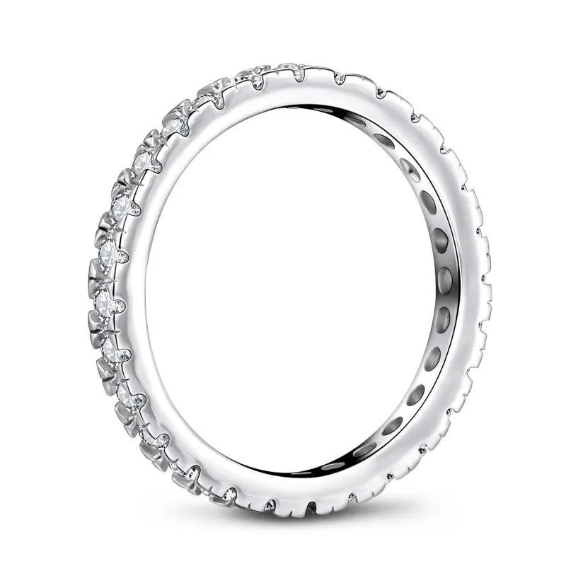 Simple Geometric Stackable Simulated Diamond Engagement Ring