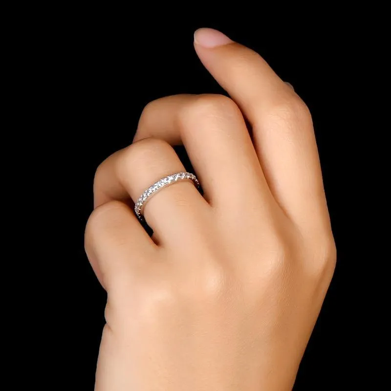 Simple Geometric Stackable Simulated Diamond Engagement Ring