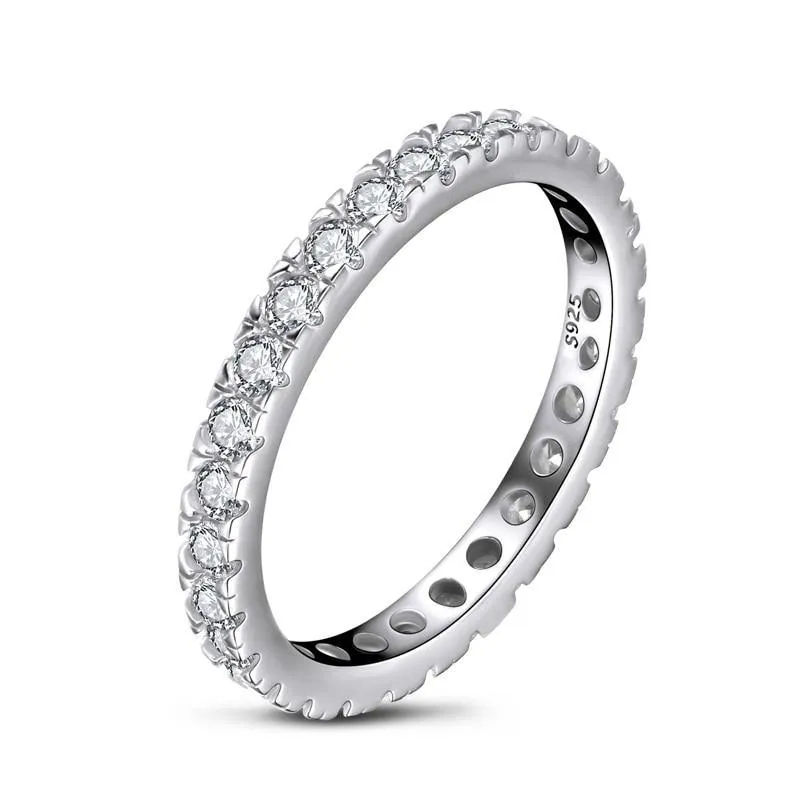 Simple Geometric Stackable Simulated Diamond Engagement Ring