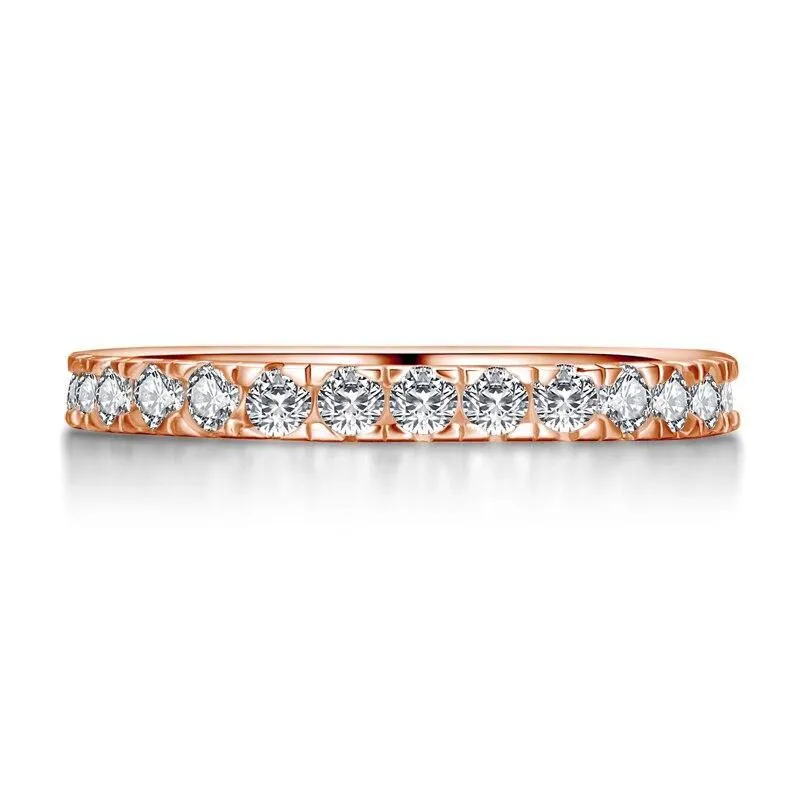 Simple Geometric Stackable Simulated Diamond Engagement Ring