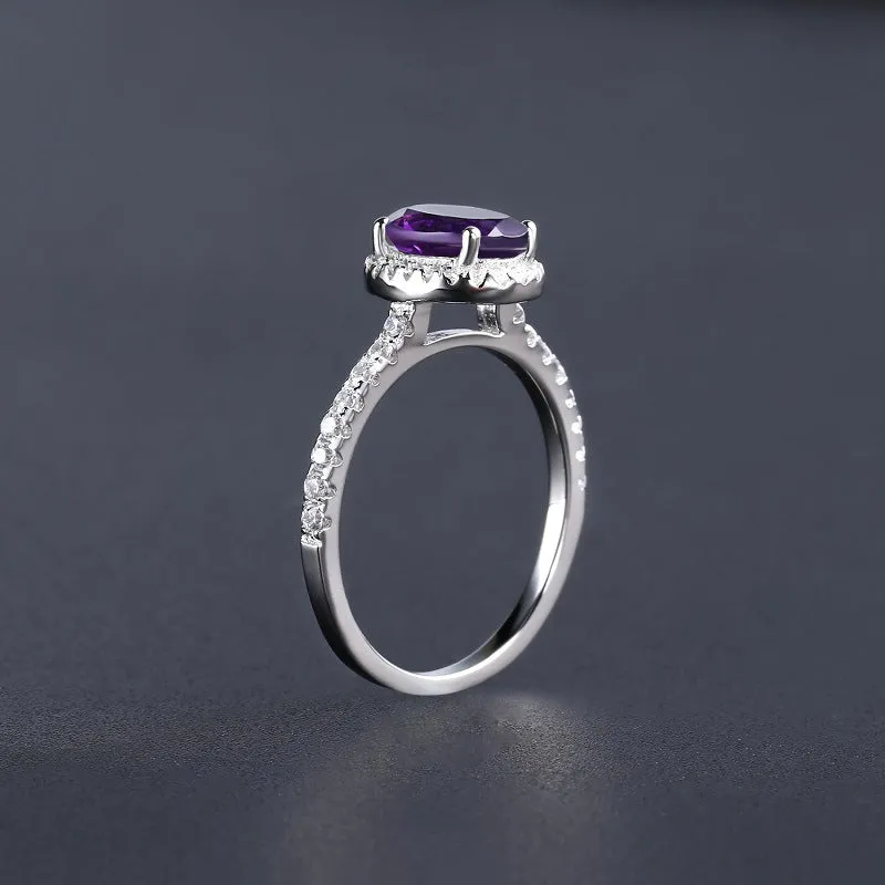 Simple Natural Crystal s925 Silver Ring