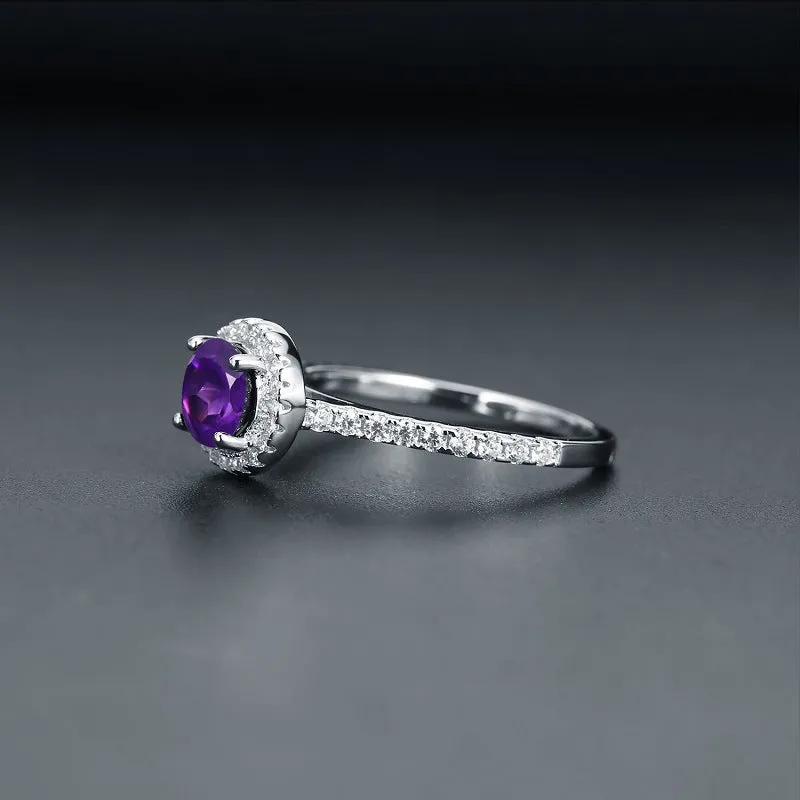 Simple Natural Crystal s925 Silver Ring