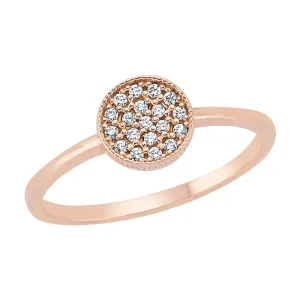 Simple Silver Round Circle Fashion Ring with Crystals