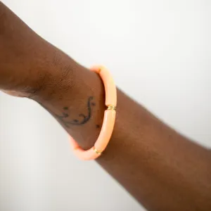 Skinny Acrylic Bamboo Bracelet: Melon