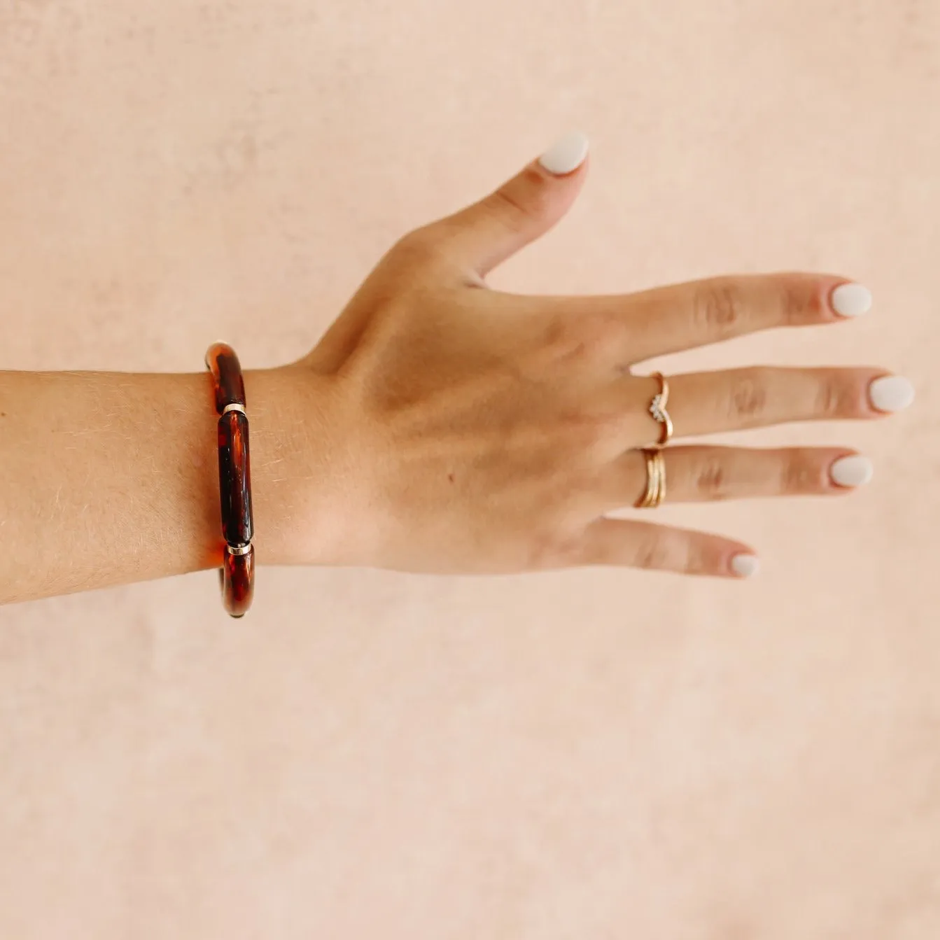 Skinny Acrylic Bamboo Bracelet: Tortoise