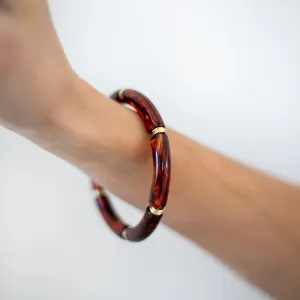 Skinny Acrylic Bamboo Bracelet: Tortoise
