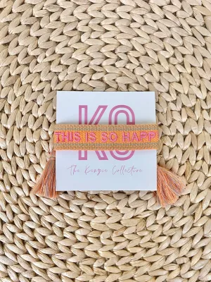 So happy tassel bracelet peach