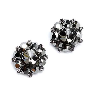 Sparkle Stunning Crystal Fashion Stud Earrings Black
