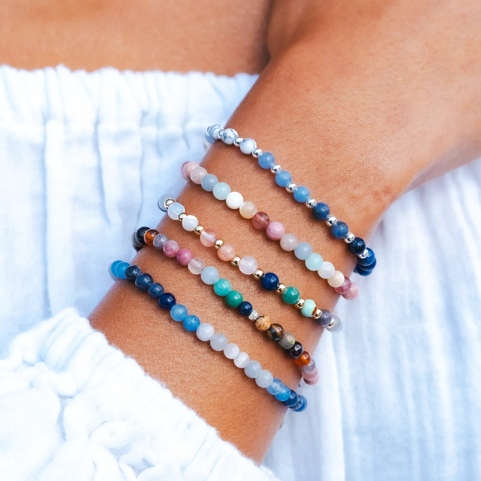 Spiritual Healer 4mm Beaded Bracelet (Gold)