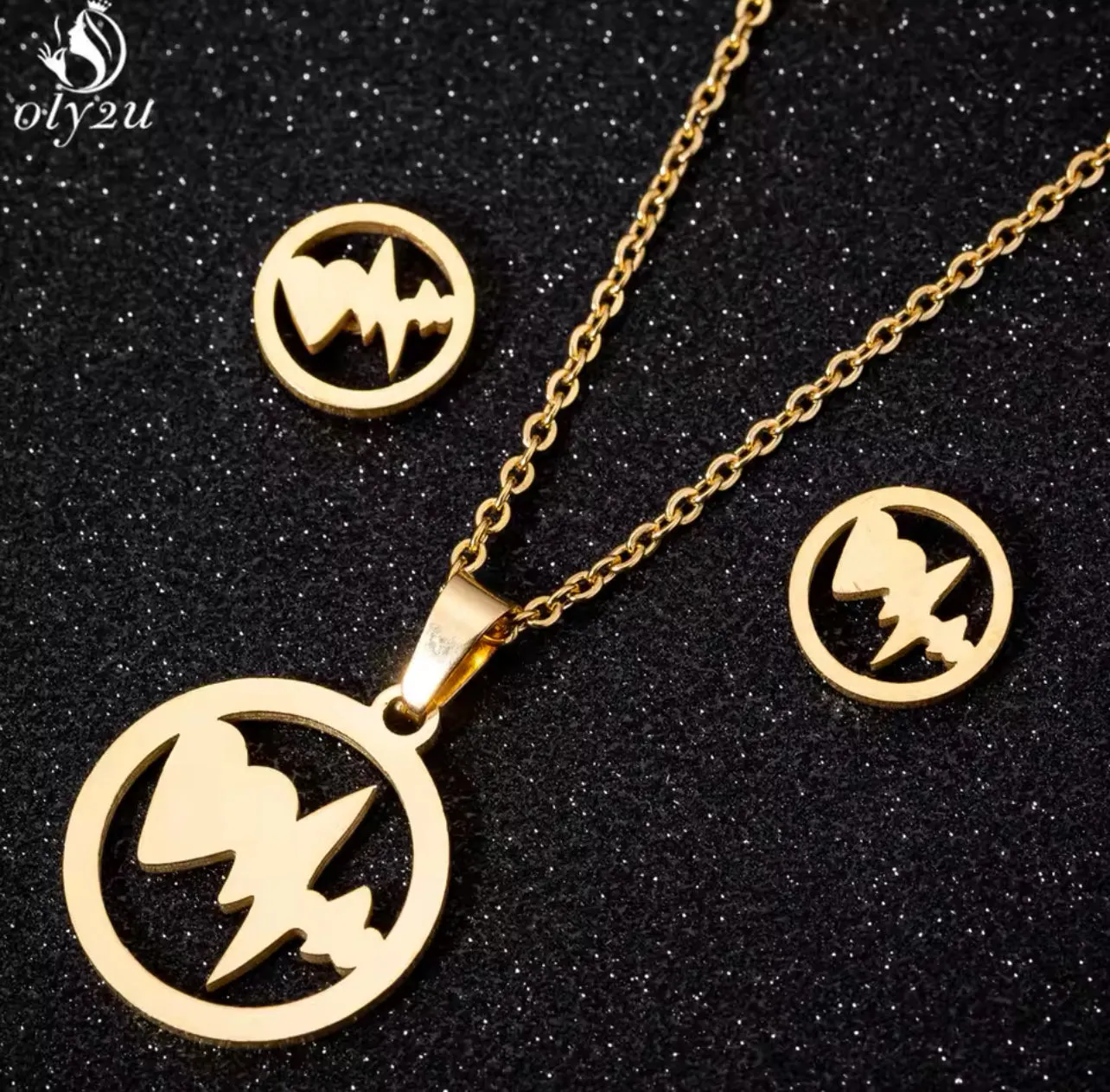 Stainless Steel Heartbeat Necklaces Pendants Romantic LOVE Heart Necklace Lover Gifts