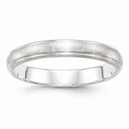 Sterling Silver 4mm Satin Finish Wedding Band Ring