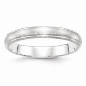 Sterling Silver 4mm Satin Finish Wedding Band Ring
