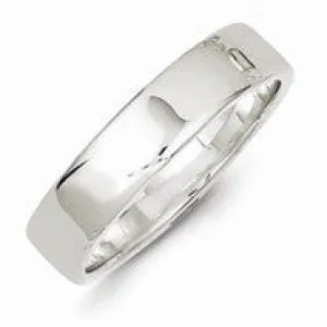 Sterling Silver 5mm Flat Wedding Band Ring