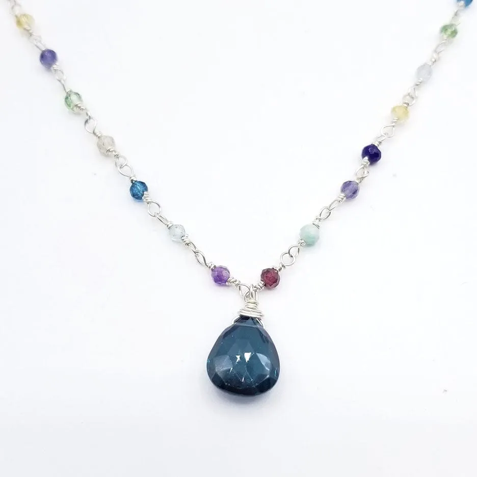 Sterling Silver and London Blue Topaz Necklace