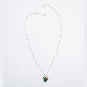 Sterling Silver Green Cluster Necklace