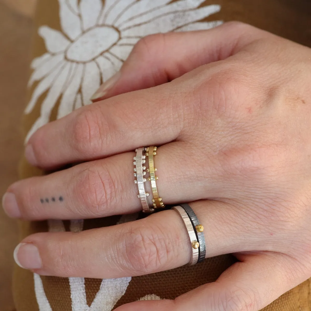 Sterling Silver Scattered Dot Ring