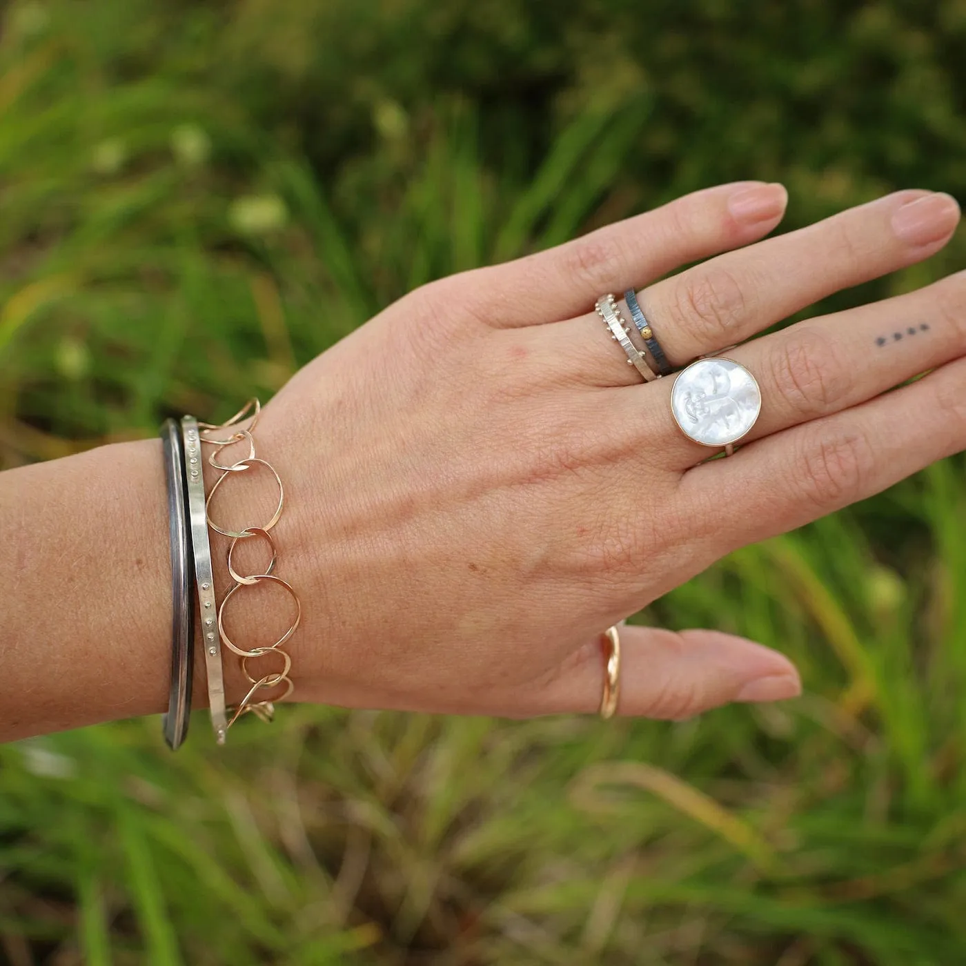 Sterling Silver Scattered Dot Ring