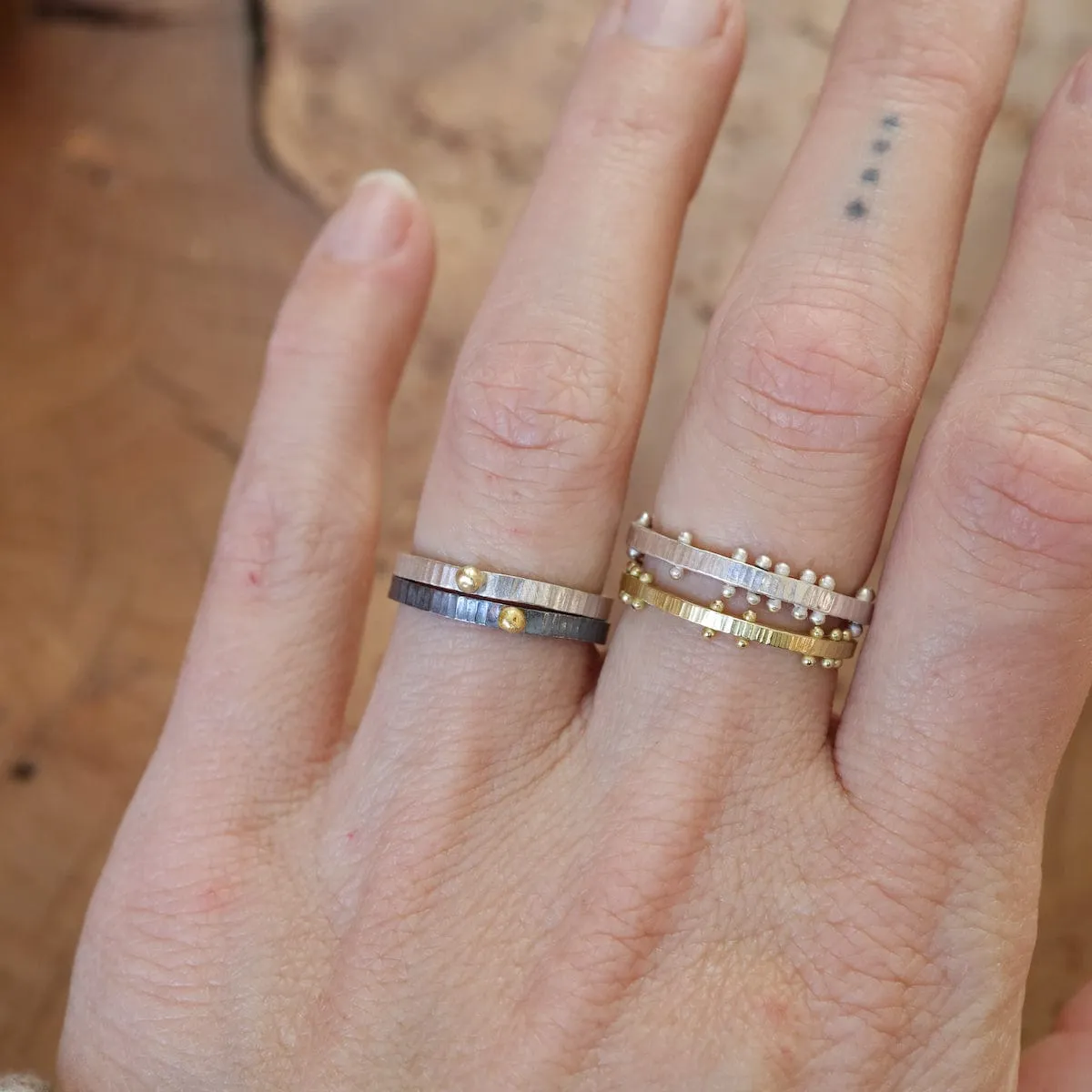 Sterling Silver Scattered Dot Ring