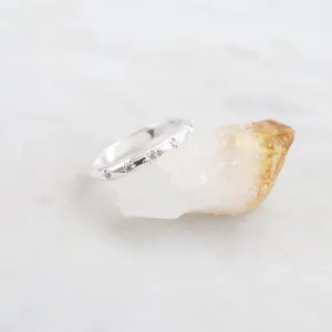 Sterling Silver Slim Band with 7 Star Set CZ Ring