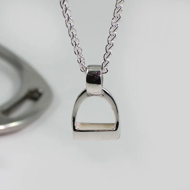 Sterling Silver Stirrup Pendant Plain Small