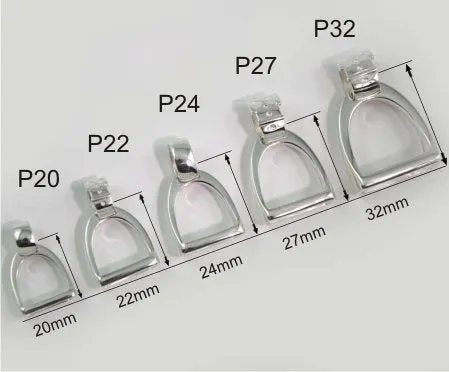 Sterling Silver Stirrup Pendant Plain Small
