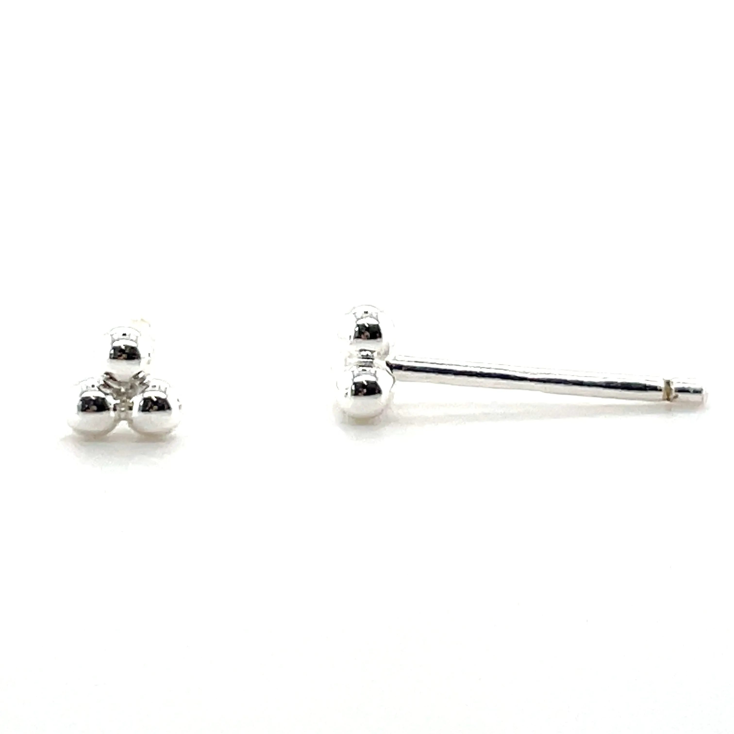 Sterling Silver Triple Ball Earrings
