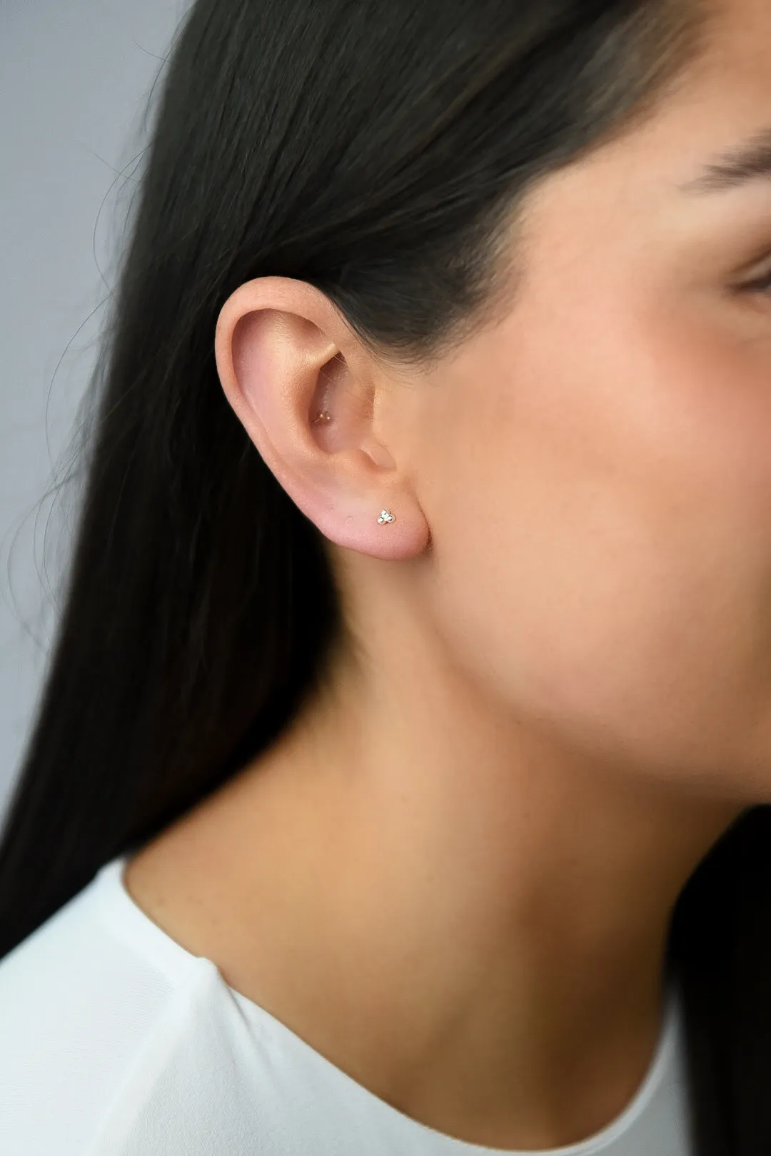 Sterling Silver Triple Ball Earrings