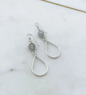 Sterling sliver and agate earring