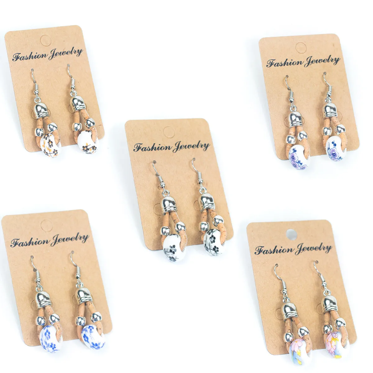 Stylish cork cord earrings ER-162-MIX-5