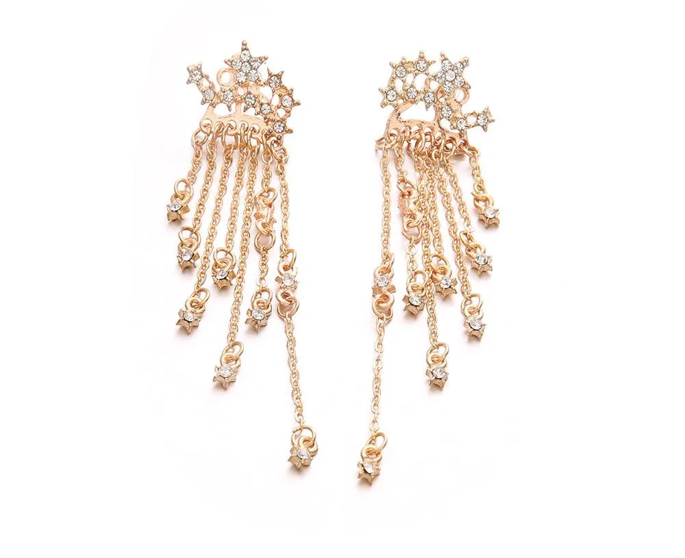 Stylish Tassel Style Star Alloy Earrings