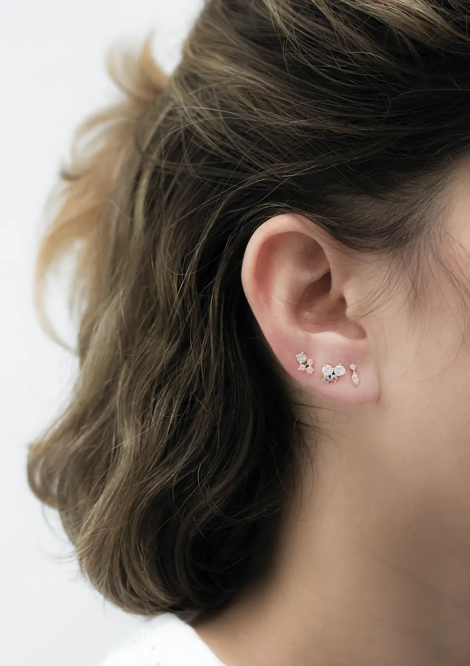 Sue - 14k, diamond & aquamarine earrings