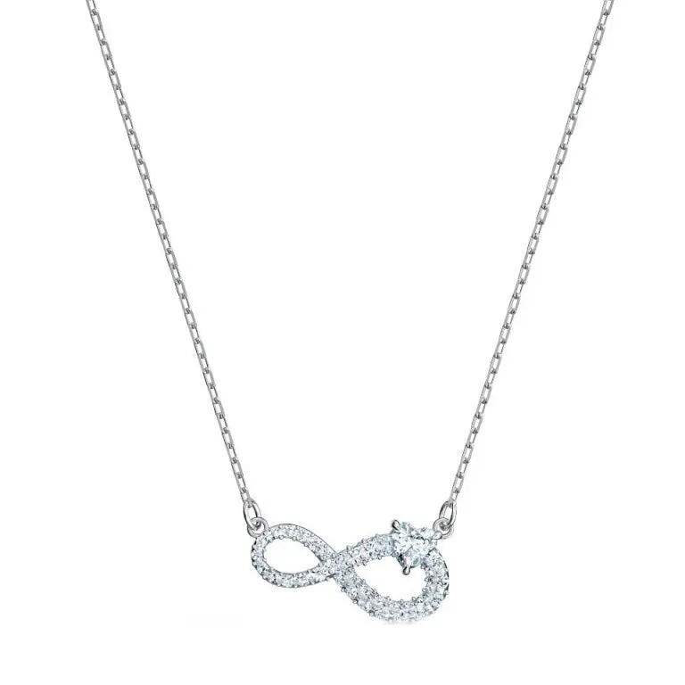 Swarovski Infinity Necklace White Rhodium Plated 5538102