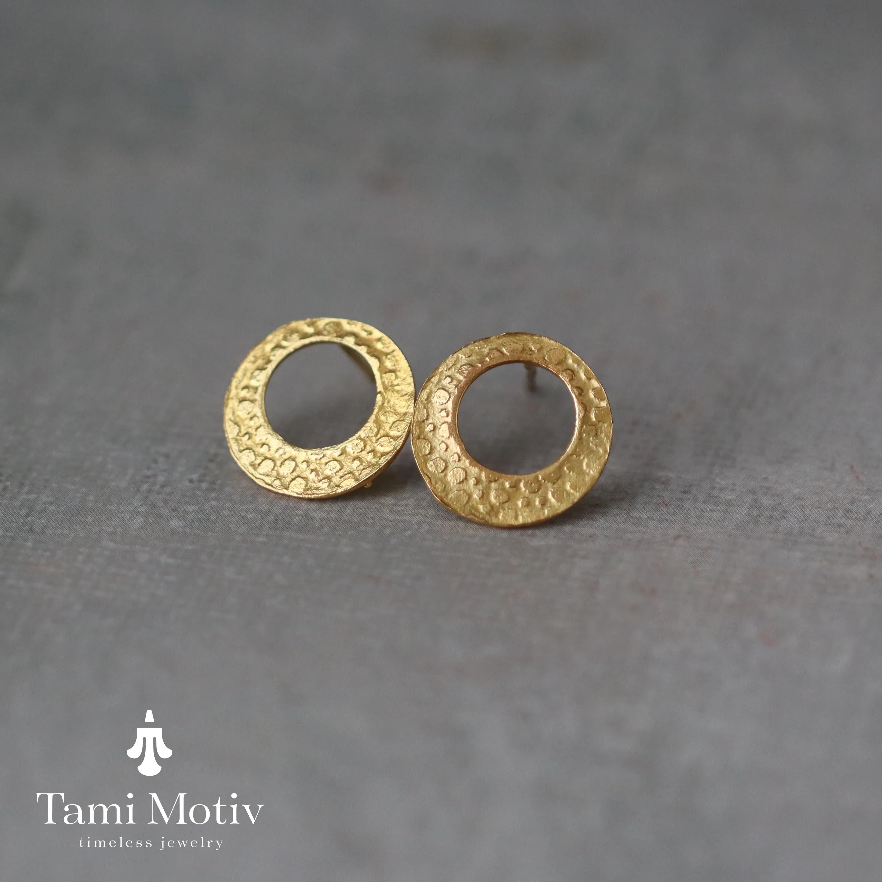 Textured Silver Circle Studs – Unique Handmade Earrings for Her